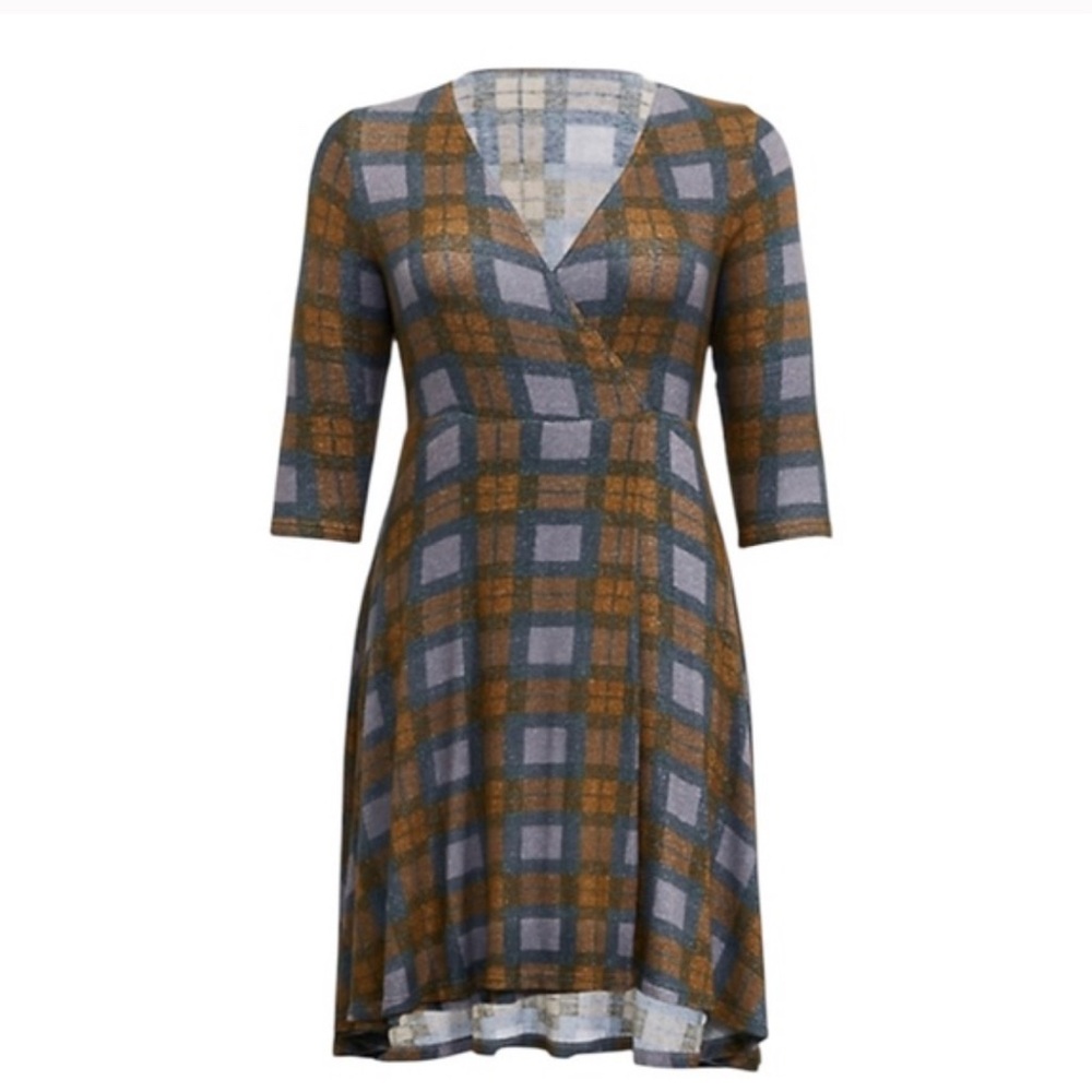 {Outlander by Torrid} Plaid Long Sleeve Dress Fall Winter - Picture 3 of 4